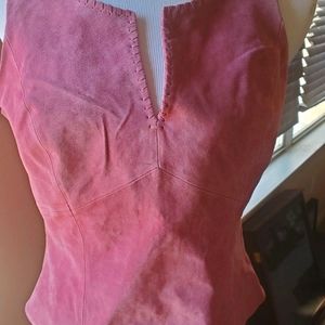 Suede pink top